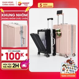 Thumbnail Vali SUNNY MONTER - Vali nhựa PC + ABS  khung nhôm, khay đựng cốc, ngăn đựng laptop tiện lợi 20/24 2