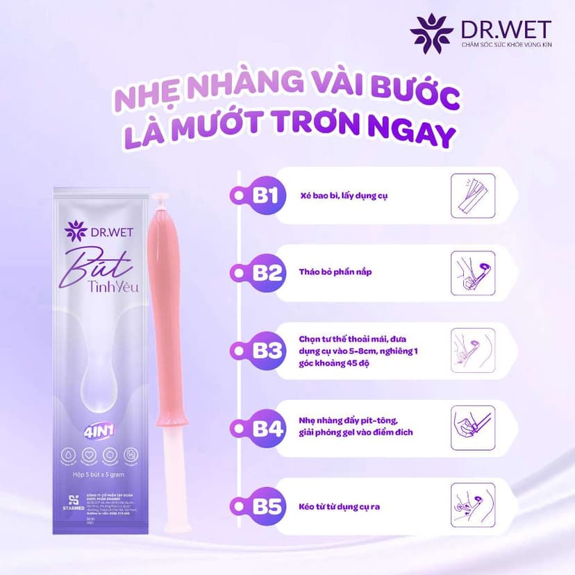 Ảnh 2 Hộp Bút Tình Yêu Dr.Wet Hỗ Trợ Tạo Độ Ẩm Tự Nhiên, Bôi Trơn, Giảm Khô Hạn Cho Phụ Nữ (Hộp 5 Bút) 2
