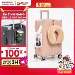 Thumbnail Vali SUNNY SV15 - Vali du lịch, vali khóa kéo thời trang nhựa PC + ABS bảo hành 5 năm 2