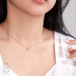 Thumbnail Dây chuyền bạc mạ vàng chấu bao đính 1 viên đá cao cấp sang trọng Cz Gix Jewel DC18 2