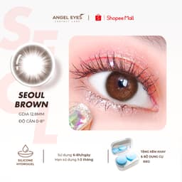 Thumbnail Lens nâu tự độ cận 0-8 Seoul hiệu Angel Eyes, kính áp tròng không giãn nâu tự nhiên như mắt thật Dia 14.0mm 3