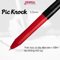 Thumbnail Bút Bi Pic Knock 0.5mm Zebra Pen - Bút Bi Đẹp Mực Đều Màu Đen Đỏ Xanh - Viết Mượt Nhẹ 6.9g [Chính Hãng] 4