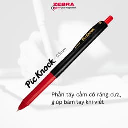 Thumbnail Bút Bi Pic Knock 0.5mm Zebra Pen - Bút Bi Đẹp Mực Đều Màu Đen Đỏ Xanh - Viết Mượt Nhẹ 6.9g [Chính Hãng] 2