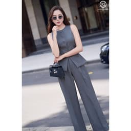 Thumbnail Áo gile nữ MOLLYNISTA hai lớp cổ tròn sát nách chiết eo tôn dáng 2