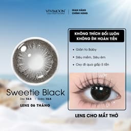 Thumbnail Kính áp tròng VIVIMOON EYECONIC lens cận cho mắt thở màu đen baby Sweetie Black, giãn tròng to 14.5mm, lens 06 tháng 1