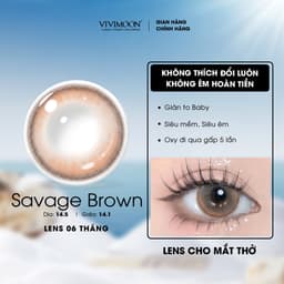 Thumbnail Kính áp tròng VIVIMOON EYECONIC lens cận cho mắt thở màu nâu baby Savage Brown, giãn tròng to 14.5mm hạn sử dụng 6 tháng 1