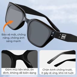 Thumbnail Kính Râm Nam Nữ AORON Tròng Phân Cực Chống Tia UV Dáng Chữ Nhật Trendy Gọng TR90 Chống Gãy, Thiết Kế Cá Tính AK231 4