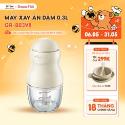 Thumbnail Máy Xay Ăn Dặm Cho Bé Bear Mini Máy Xay 8 lưỡi Cho Bé Ăn Dặm Máy Xay Thịt Cầm Tay Máy Xay Cháo Máy Xay Mini GR-B03V8 1