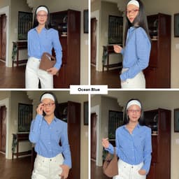 Thumbnail TheBlueTshirt - Áo sơ mi tay dài phom regular nữ - The A Classic Shirt - Women 2