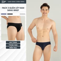 Thumbnail Pack tiện lợi 3 quần lót nam brief ONOFF cotton Mỹ thấm hút mồ hôi - 18UQ24A316 1