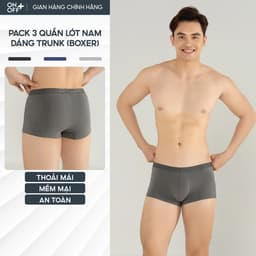 Thumbnail Pack tiện lợi 3 quần lót nam ONOFF dáng trunk (boxer) thoáng mát, kháng khuẩn, khử mùi 18UO24A317 1