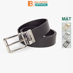 Thumbnail Thắt lưng nam Bụi Leather L112 da bò nguyên tấm-màu đen khóa cài 1