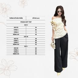 Thumbnail TUBYCATU | Áo lệch vai chấm bi cream polka dot top 3