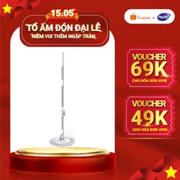 Thumbnail Cây Lau Nhà Đơn MyJae Sợi Microfiber Xoay 360 Độ Phù Hợp Cho Nhiều Loại Thùng Lau 134cm 1