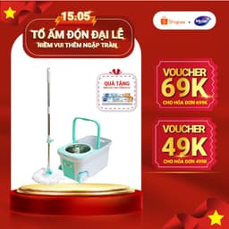Thumbnail Cây lau nhà xoay siêu tốc MyJae Đài Loan kèm thùng xoay 360 độ thông minh lau sạch 1