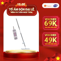 Thumbnail Cây Lau Nhà MyJae Đài Loan Sợi Polyester Kéo Vắt Thông Minh Sạch Nhanh 360 Độ 125cm 1