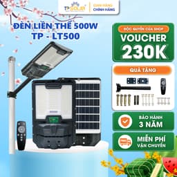 Thumbnail Đèn Liền Thể Năng Lượng Mặt Trời TP SOLAR Siêu Sáng, Đèn Sân Vườn Liền Thể Kép 800W, Cảm Biến Chuyển Động Bảo Hành 3 Năm 1
