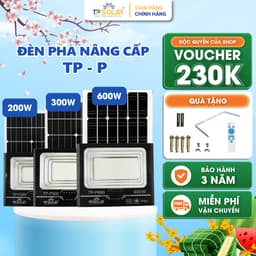 Thumbnail Đèn Pha Năng Lượng Mặt Trời TP SOLAR Siêu Sáng Thế Hệ Mới 200W,300W,600W Vỏ Nhôm Đúc, Chống Nước IP68 Bảo Hành 3 Năm 1