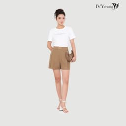 Thumbnail Áo thun trắng in chữ, Áo thun nữ dáng suông basic dạo phố IVY moda MS 57T0268 1