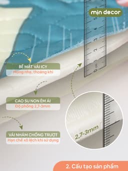 Thumbnail Chiếu Điều Hoà Cao Su Non Icy Mịn Decor Chống Nóng Lưng Kèm 2 Vỏ Gối Mềm Mát 3