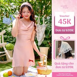 Thumbnail Đầm thiết kế cổ đổ đính nơ phối dây viền ren màu hồng SAM phong cách nữ tính nhẹ nhàng - Simple Twist Studio 1