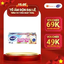 Thumbnail Túi zip đựng thực phẩm hai đường kéo PE MyJae, đáy đứng trong suốt, bảo quản thực phẩm 1