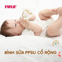 Thumbnail Farlin Bình sữa PPSU cao cấp, cổ rộng dễ vệ sinh, núm ti silicone siêu mềm chống đầy hơi cho bé 1