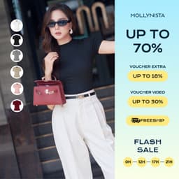 Thumbnail Áo thun MOLLYNISTA tay ngắn cổ tròn form basic chất vải thun cao cấp mềm dày dặn thoáng mát tôn dáng 1