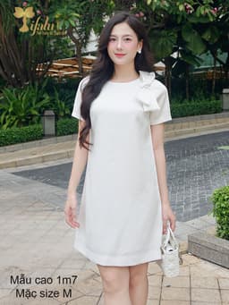Thumbnail Đầm suông dự tiệc, đầm bigsize nữ TIFALU màu trắng - ZOL320WHT-NO 4