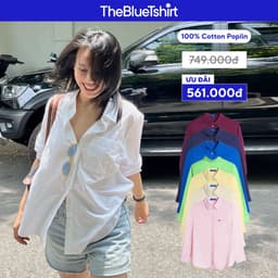 Thumbnail TheBlueTshirt - Áo sơ mi dài tay phom rộng nhiều màu cho nữ - The New Pocket Oversize Shirt - Women 1