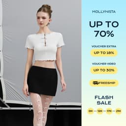 Thumbnail Áo thiết kế babytee 4 nơ nút bạc MOLLYNISTA thanh lịch dễ thương quyến rũ cao cấp 1