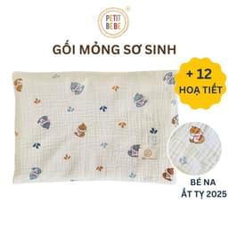 Thumbnail Gối mỏng lót đầu bé sơ sinh Petit Bebe muslin thấm hút thoáng khí hoạ tiết đáng yêu 1