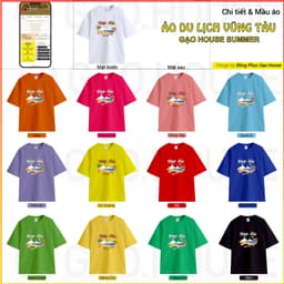 Thumbnail Áo Thun Trơn Nam Nữ Gạo House T-shirt 100% Cotton cao cấp, Áo Phông Nam cao cấp 2