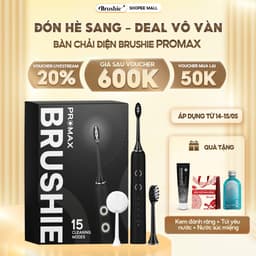 Thumbnail Bàn Chải Điện Brushie Promax phiên bản nâng cấp 2025 với 15 chế độ làm sạch, tích hợp máy rửa mặt 2in1 1