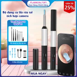 Thumbnail Dụng cụ lấy ráy tai Lescolton có gắn camera hình ảnh sắc nét an toàn dùng cho người lớn và trẻ con 1