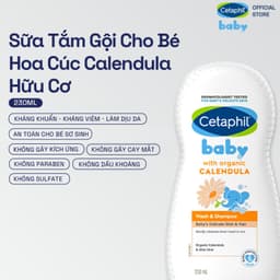 Thumbnail Sữa tắm gội dịu lành cho bé CETAPHIL BABY WASH & SHAMPOO WITH ORGANIC CALENDULA 230ML 1