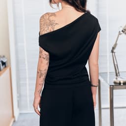 Thumbnail DOTTIE - Áo biến kiểu lệch vai - Đen - T1089 4