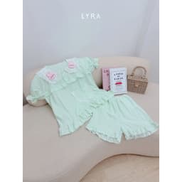 Thumbnail LYRA - Bộ đồ ngủ nữ hình thỏ nổi cổ bèo phối túi viền ren, set đũi pijama thoải mái thoáng mát - LWNSE013 4