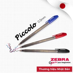 Thumbnail Bút Bi Zebra Piccolo Ngòi 0.5mm - Mực Xanh/Đen/Đỏ - Thương Hiệu Nhật Bản [Chính Hãng] - 1 cây 1