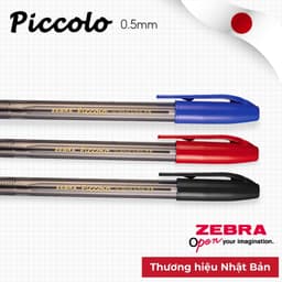 Thumbnail Bút Bi Zebra Piccolo Ngòi 0.5mm - Mực Xanh/Đen/Đỏ - Thương Hiệu Nhật Bản [Chính Hãng] - 1 cây 2