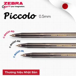 Thumbnail Bút Bi Zebra Piccolo Ngòi 0.5mm - Mực Xanh/Đen/Đỏ - Thương Hiệu Nhật Bản [Chính Hãng] - 1 cây 3
