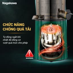 Thumbnail Máy ép chậm Nagakawa NAG0817 (300ml-150W) - Tích hợp xay sinh tố và kem hoa quả - Bảo hành 12 tháng 2