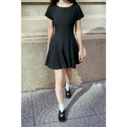 Thumbnail Váy midi dáng A cổ thuyền MONO TALK tay hến, xếp A xòe thân dưới MOF25S-O20005TK 2