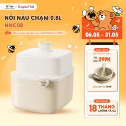 Thumbnail Nồi Nấu Cháo Chậm BEAR 0.8L 7 Chế Độ Nồi Nấu Chưng Yến Hầm Hấp Ninh Cháo Cách Thủy Giữ Trọn Chất Dinh Dưỡng NNC08 1