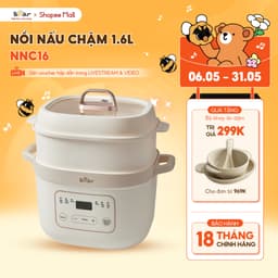 Thumbnail Nồi Nấu Cháo Chậm BEAR 1.6L 6 Chế Độ Ninh Nấu Hầm Chưng Yến Hấp Cách Thuỷ Tiện Lợi Giữ Chất Dinh Dưỡng SB-NNC16 1