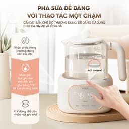 Thumbnail Máy đun nước pha sữa AQUA MH121T khử clo, đun siêu tốc, nút ghi nhớ riêng cho ba mẹ, ông bà 1