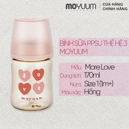 Thumbnail Thế hệ 3 - Bình sữa PPSU Moyuum - Mẫu tim - 170ml - Kèm núm 1 (1m+) 1
