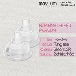Thumbnail Thế hệ 3 - Núm bình silicon Moyuum - Size 1/2/3/4 - 2 chiếc/hộp 1