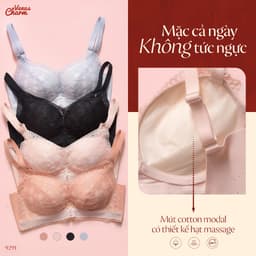 Thumbnail Áo lót không gọng nâng đẩy vòng 1 tạo khe quyến rũ đệm dày 4cm Venus Charm 9291 3
