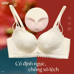 Thumbnail Áo lót nữ không gọng nâng đẩy tự nhiên đệm dày 3cm họa tiết ren mịn Venus Charm 9727 4